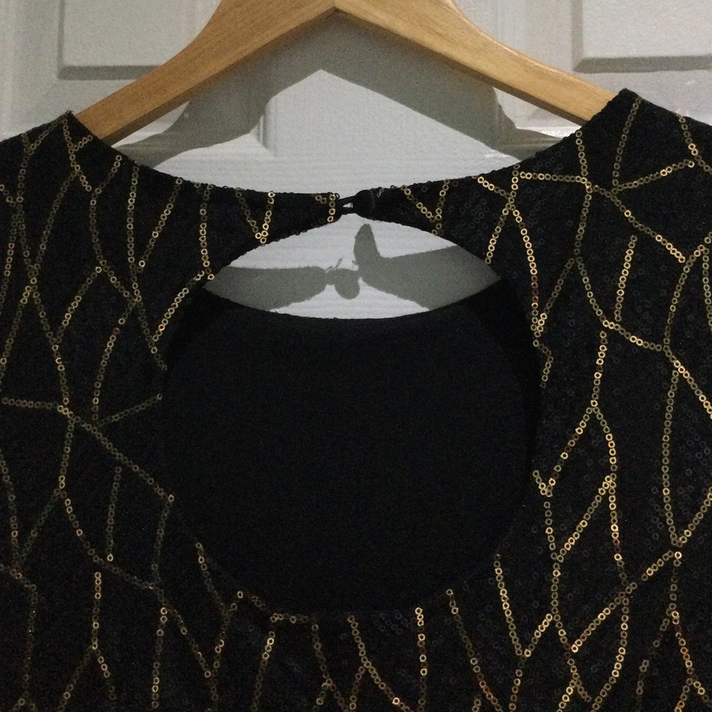 BNWT Jessica Black And Gold Sequin Dress - Picture 5 of 6